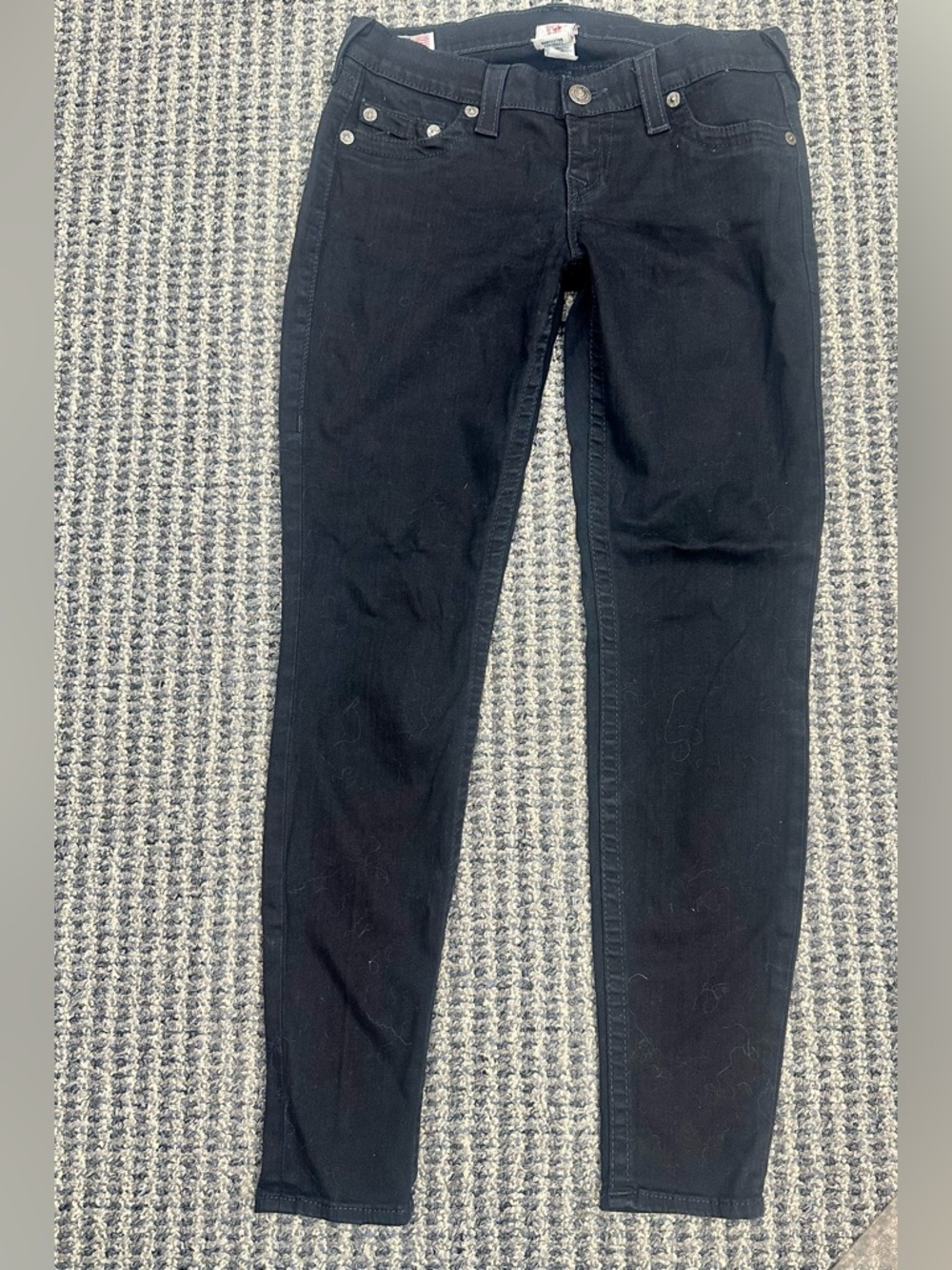 True Religion Black Skinny Jeans Size 28 Casey Stretch Denim